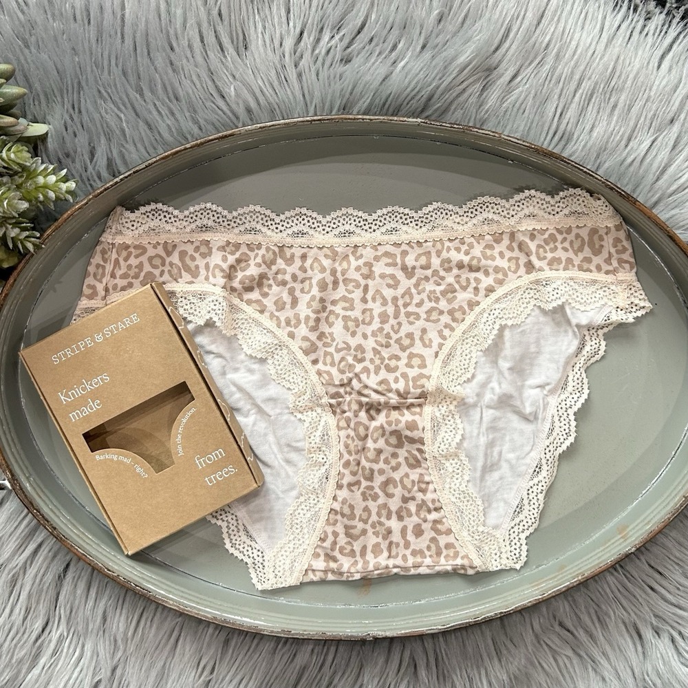 Free People Stripe & Stare Modal Blend Pink-a-Boo Leopard‎ Knicker Size M ($28)